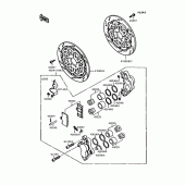 Схема вузла: Front caliper для Kawasaki ZX900 GPZ900R