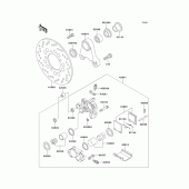 Схема узла: Задний тормозной суппорт для Kawasaki ZX750 Ninja ZX-7