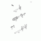 Схема узла: Change drum/shift fork для Kawasaki KL250 KLR250