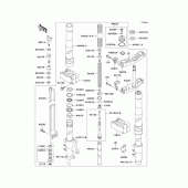 Схема узла: Передняя вилка(1/2)(kx250-h2) для Kawasaki KX250/ KX252 KX250