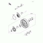 Схема узла: Ступица заднего колеса для Kawasaki VN1500 Vulcan 88