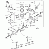 Схема узла: Передний тормозной цилиндр для Kawasaki ZX900 Ninja ZX-9R