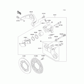 Схема вузла: Заднє гальмо для Kawasaki KX125