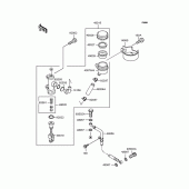 Схема вузла: Задній гальмівний циліндр Kawasaki ZR1100 ZRX1100-II