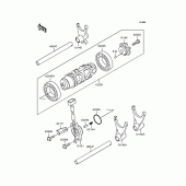 Схема узла: Gear change drum/shift fork (s) для Kawasaki ZX1200 Ninja ZX-12R