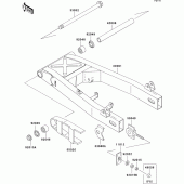 Схема вузла: Задній важіль (Маятник) для Kawasaki ER500 ER-5