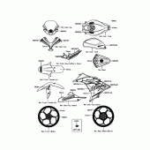 Схема вузла: Decals(Ebony) для Kawasaki EX300 Ninja 300 ABS