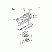 Схема узла: Цилиндр/Поршень для Kawasaki EX400 Ninja 400R