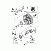 Схема вузла: Задня зірка та хаб для Kawasaki BR125 Z125 Pro