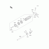 Схема вузла: Gear change drum/shift fork(s) для Kawasaki VN1500 Vulcan 1500 Drifter