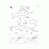 Схема вузла: Side covers/chain cover(zx900-b2) для Kawasaki ZX900 Ninja ZX-9R