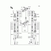 Схема вузла: Вилка передньої осі для Kawasaki KL250 KL250 Super Sherpa