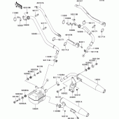 Схема узла: Выхлопная система (s) для Kawasaki VN1600 VN1600 Classic