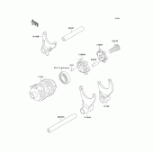 Схема вузла: Gear change drum/shift fork(s) для Kawasaki KX250/ KX252 KX250