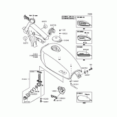 Схема узла: Топливный бак (K8F‾K9F) для Kawasaki BJ250 250TR
