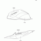 Схема вузла: Decals(blue) для Kawasaki ZR1000 Z1000