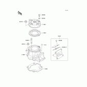 Схема узла: Cylinder head/cylinder для Kawasaki KX65