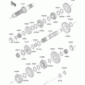 Схема вузла: Трансмісія для Kawasaki KL650 KLR650