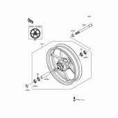 Схема вузла: Ступиця переднього колеса для Kawasaki ER650 ER-6N