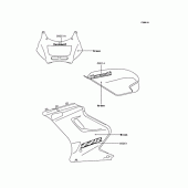 Схема вузла: Наклейки (Green; EX250-H8) для Kawasaki EX250 ZZR250