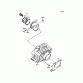 Схема вузла: Циліндр/поршень для Kawasaki BR125 Z125 Pro