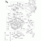Схема вузла: Головка циліндра для Kawasaki EL250 Eliminator 252