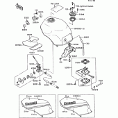 Схема узла: Топливный бак(1/2)(zx1000-b3) для Kawasaki ZX1000 ZX-10