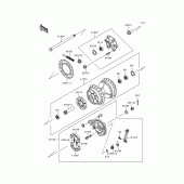 Схема узла: Ступица заднего колеса для Kawasaki KL250 KLR250