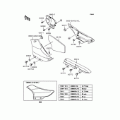 Схема вузла: Задні бічні обтічники & Захист ланцюга для Kawasaki BN125 Eliminator