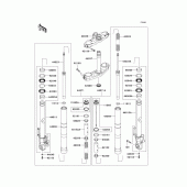 Схема вузла: Вилка передньої осі для Kawasaki KLE650 Versys 650