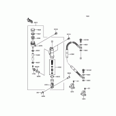 Схема вузла: Задній гальмівний циліндр Kawasaki KX85 KX85-II