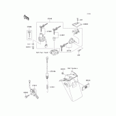 Схема узла: Замок зажигания для Kawasaki ZX900 Ninja ZX-9R