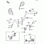 Схема вузла: Кермо & Пульт управління кермовим для Kawasaki VN1500 VN-15