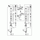 Схема вузла: Вилка передньої осі для Kawasaki ZR1200 ZRX1200R