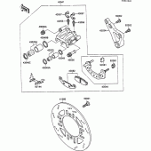 Схема вузла: Заднє гальмо (zx600c-000001-004059) для Kawasaki ZX600 GPX600R