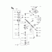 Схема узла: Задний тормозной цилиндр для Kawasaki KL650 KLR650