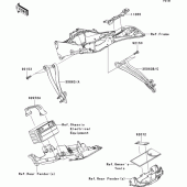 Схема вузла: Frame fittings(rear) для Kawasaki ZX600 Ninja ZX-6R
