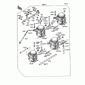 Схема вузла: Карбюратор(1/2)(zxt10ce015043-) для Kawasaki ZX1100 ZZ-R1100
