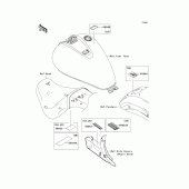 Схема вузла: Інформаційні наклейки для Kawasaki VN900 Vulcan 900 Custom