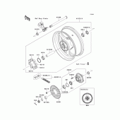 Схема узла: Заднее колесо & Приводная цепь для Kawasaki ZX1000 Ninja ZX-10R