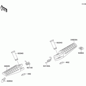 Схема вузла: Підніжки для Kawasaki ZX750 ZXR750R
