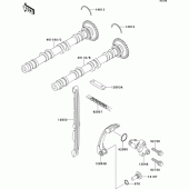 Схема узла: Распредвал & Цепь ГРМ & Натяжитель для Kawasaki ZX750 ZXR750