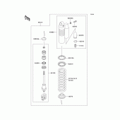 Схема вузла: Задній амортизатор для Kawasaki KX85 KX85