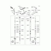 Схема вузла: Вилка передньої осі для Kawasaki KLX250 KLX250SF