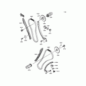 Схема вузла: Розподільний вал & Ланцюг ГРМ & Натягувач для Kawasaki VN900 Vulcan 900 Classic LT