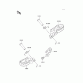 Схема узла: Подножки для Kawasaki KX500