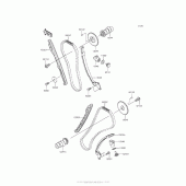 Схема вузла: Розподільний вал & Ланцюг ГРМ & Натягувач для Kawasaki VN900 Vulcan 900 Custom