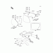 Схема вузла: Задні бічні обтічники & Захист ланцюга для Kawasaki EJ650 W650