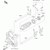 Схема узла: Gear change drum/shift fork(s) для Kawasaki ZR800 Z800 ABS