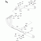 Схема вузла: Вихлопна система для Kawasaki ZX1100 GPZ1100